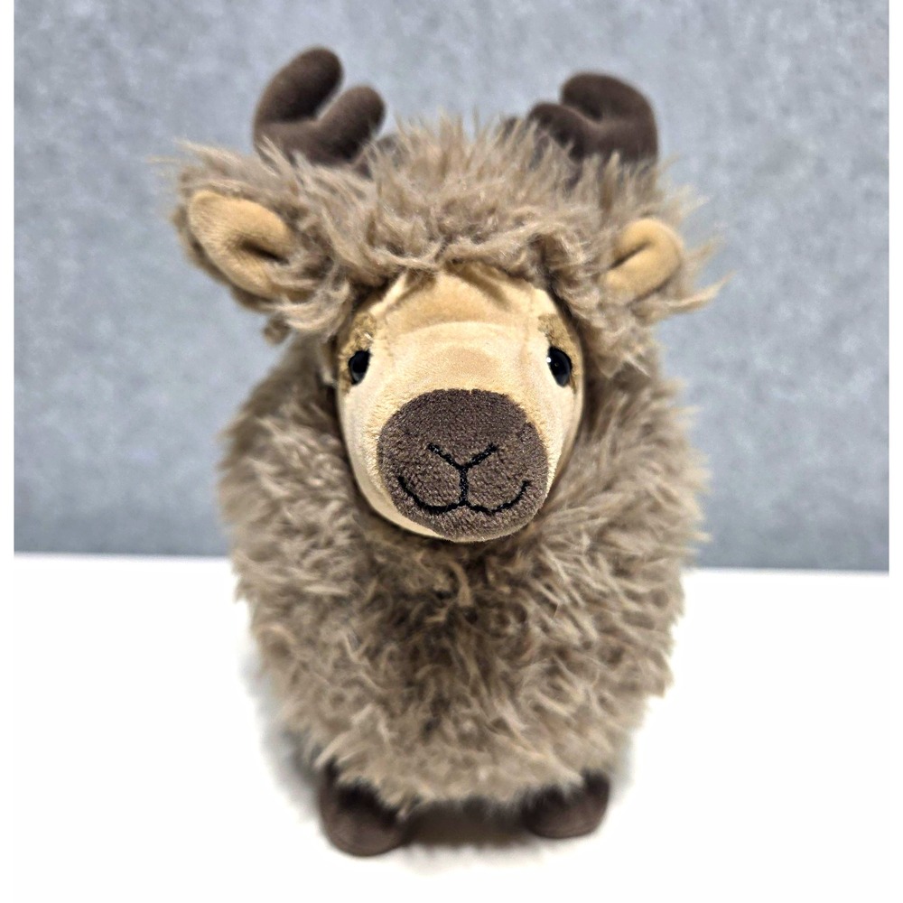 Jellycat Rolbie Reindeer Plush Retired Gray Brown Shaggy Antlers